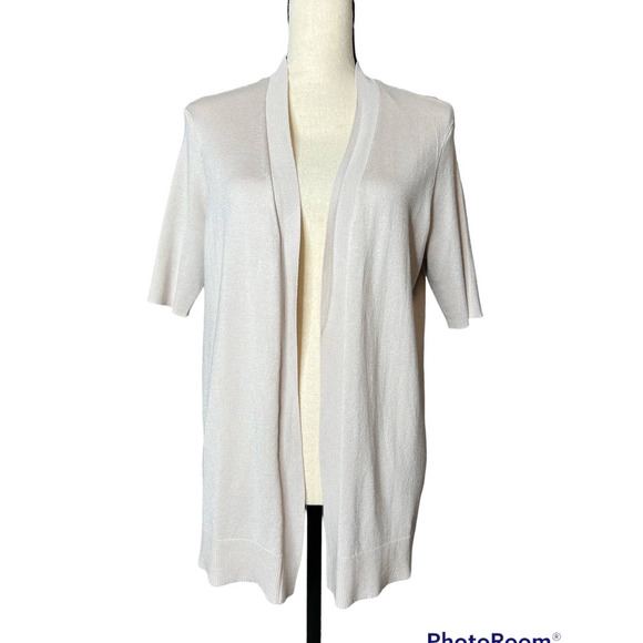 New Grace Open Cardigan in Pale Platinum Short Sleeves Size Medium - Picture 1 of 6